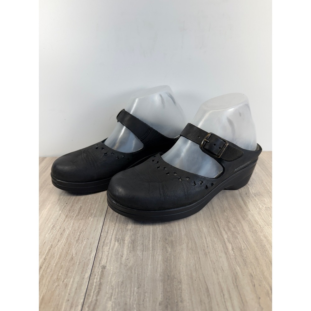 Mephisto Mary Jane Mobils Fabienne Black Leather Perforated Comfort Clog 9 EU 39